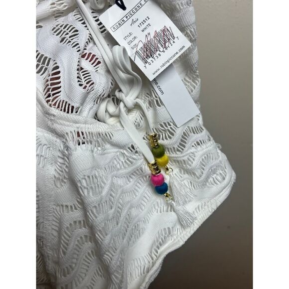 Robin Piccone Sophia White Lace One Piece Swimsuit NWT Sz. 14 - Picture 4 of 6